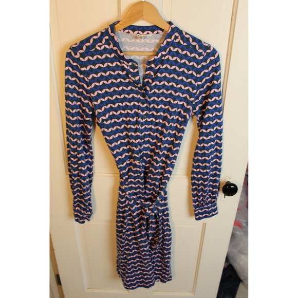 Boden Julia Jersey Shirt‎ Dress Surf the Web Diamond Terrace Print Size 6 - Picture 2 of 6